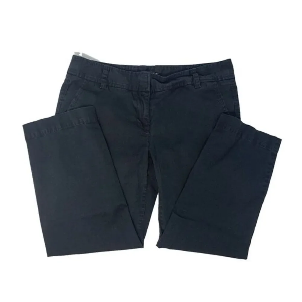ANNE TAYLOR LOFT Black Cotton Blend Narrow Leg Women's Capri Pants Size 4 - Picture 1 of 8